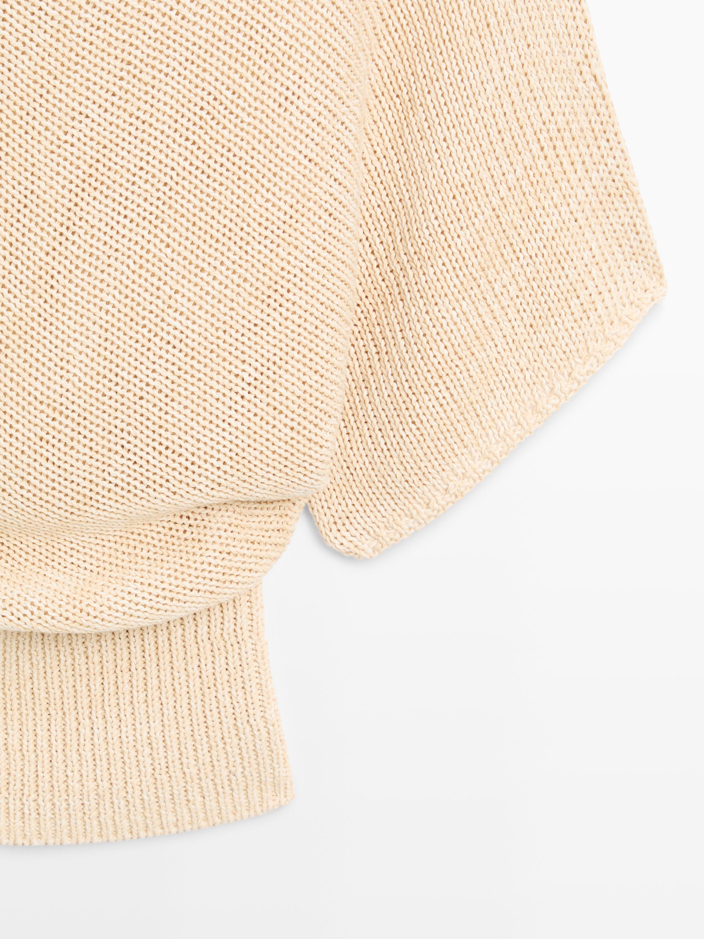 Pull oversize asymétrique en coton et lin